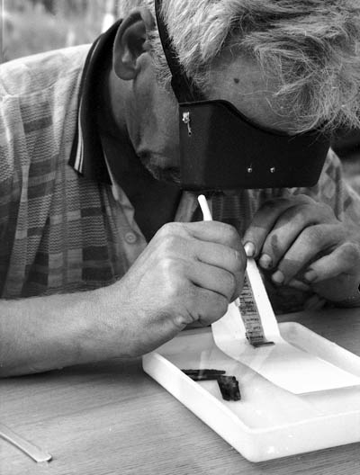 Хорошо зарекомендовавший себя способ разворачивания вкладышей медальонов – в воде. Фото из книги С.С.Котилевского «Теория и практика поисковых работ».